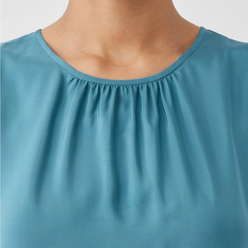 Eileen Fisher Women’s‎ Washed Silk Tiered Dress River Size XL NEW/NWT - Picture 3 of 10